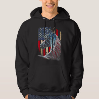 Patriotic Horse American Flag 4th Of July Independ Hoodie