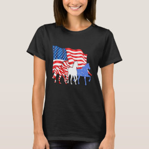 Patriotic Horse American Flag 4th Of July Vintage T-Shirt