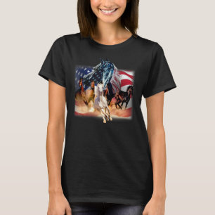 Patriotic Horse American Flag   Horse Graphic Amer T-Shirt
