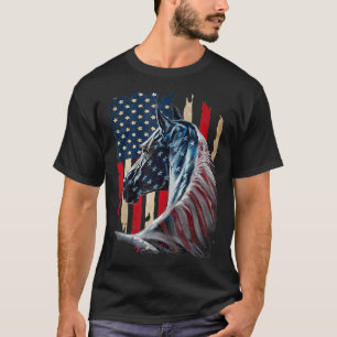 Patriotic Horse American Flag - Horse Vintage T-Sh T-Shirt
