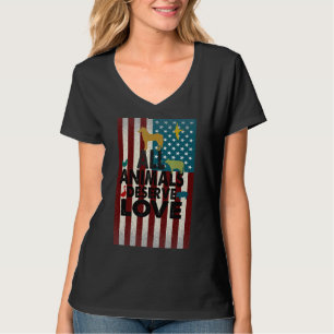 Patriotic Horse American Flag Horse Vintage T-Shirt
