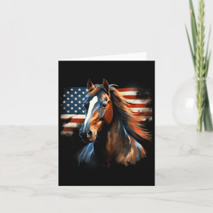 Patriotic Horse American Flag Horseback Riding Wes Card