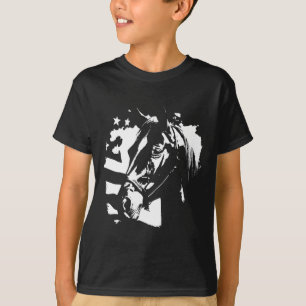 Patriotic Horse American Flag Horseback Riding Wes T-Shirt