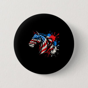 Patriotic horse american flag splash art Patriotic 6 Cm Round Badge