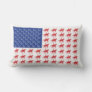 Patriotic Horse and Rider Lumbar Cushion