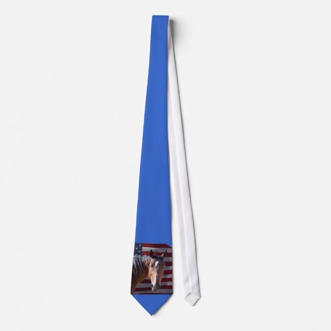Patriotic Horse and USA  Flag Tie (Front)