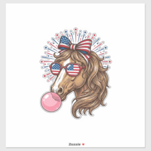 Patriotic Horse Bubble Gum Vintage Vector Shirt De