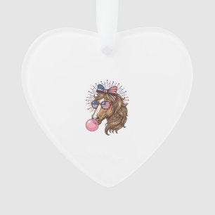 Patriotic Horse Bubble Gum Vintage Vector Shirt De Ornament