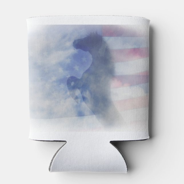 Patriotic Horse Can Cooler (Back)