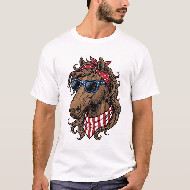 Patriotic Horse Head Vector Shirt Design_1 (Front)