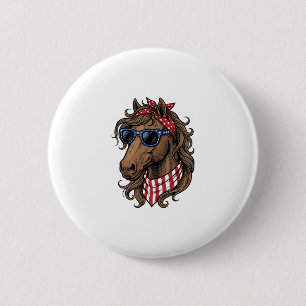 Patriotic Horse Head Vector Shirt Design_1 6 Cm Round Badge
