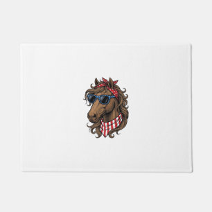 Patriotic Horse Head Vector Shirt Design_1 Doormat