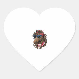 Patriotic Horse Head Vector Shirt Design_1 Heart Sticker