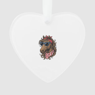 Patriotic Horse Head Vector Shirt Design_1 Ornament