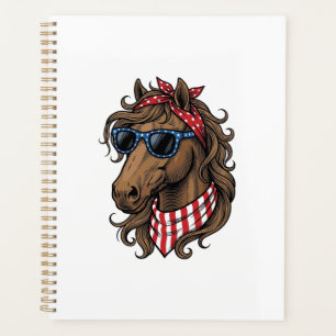 Patriotic Horse Head Vector Shirt Design_1 Planner