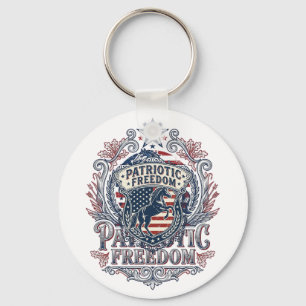 Patriotic Horse Lover Vector Graphic Tee_1 Key Ring
