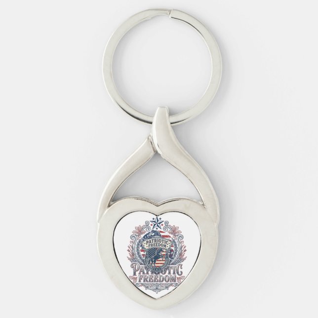 Patriotic Horse Lover Vector Graphic Tee_1 Key Ring (Front)