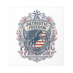 Patriotic Horse Lover Vector Graphic Tee_1 Notepad