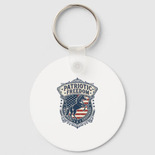 Patriotic Horse Ranch Mum Vector Graphic Tee_1 Key Ring