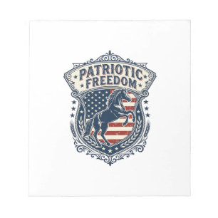 Patriotic Horse Ranch Mum Vector Graphic Tee_1 Notepad