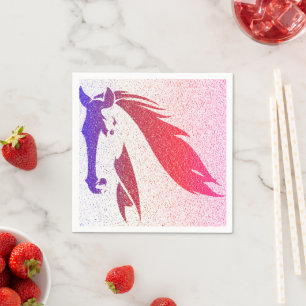 Patriotic Horse Sparkle Paper Napkins