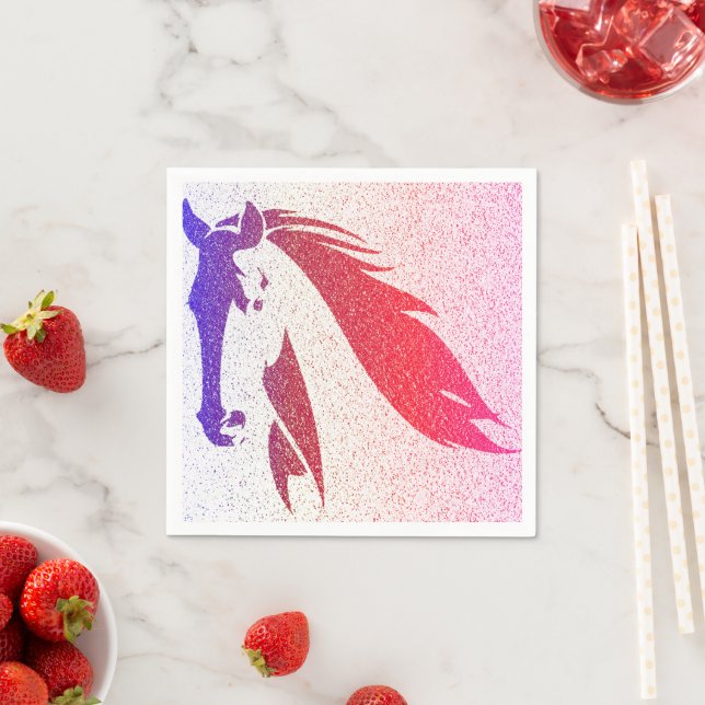 Patriotic Horse Sparkle Paper Napkins (Insitu)