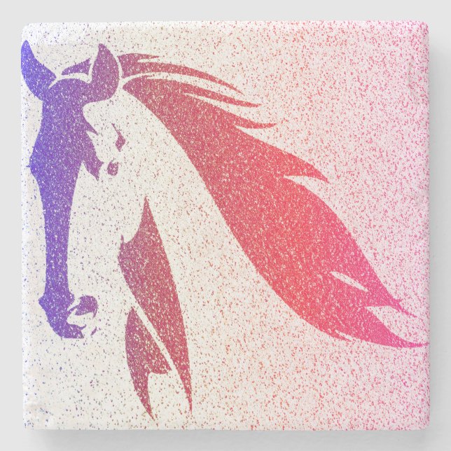 Patriotic Horse Sparkle Stone Coaster (Front)
