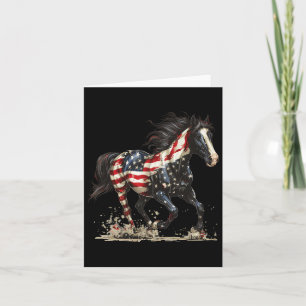 Patriotic Horse Usa Flag Vintage Horse 4th Of July Card