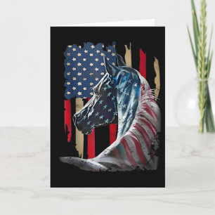 Patriotic Horse Usa Flag Vintage Horse 4th Of July Card