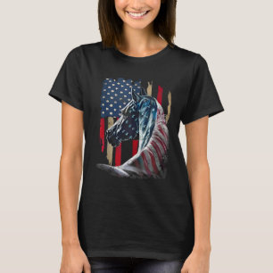 Patriotic Horse Usa Flag Vintage Horse 4th Of July T-Shirt