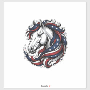 Patriotic Horse Vintage Engraving Vector Art