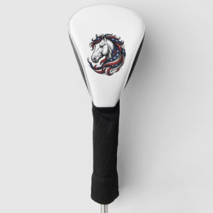 Patriotic Horse Vintage Engraving Vector Art Golf Head Cover