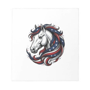 Patriotic Horse Vintage Engraving Vector Art Notepad