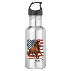 Patriotic Horse Vintage Western Vector Design_1 532 Ml Water Bottle