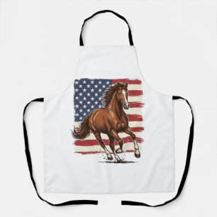 Patriotic Horse Vintage Western Vector Design_1 Apron