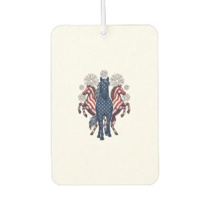 Patriotic Horses Vintage Fireworks Vector Design Car Air Freshener