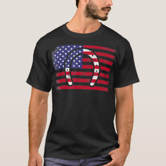 Patriotic Horseshoe American Flag 4th Of July anim T-Shirt