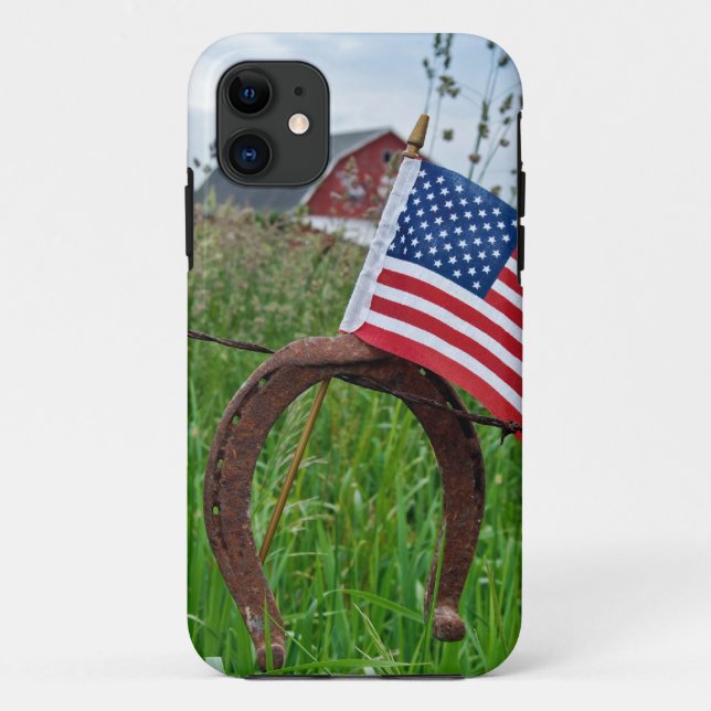 Patriotic Horseshoe Case-Mate iPhone Case (Back)
