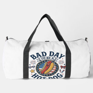 Patriotic Hot Dog Bad Day Funny 4th of July Shirt_ Duffle Bag