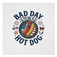 Patriotic Hot Dog Bad Day Funny 4th of July Shirt_
