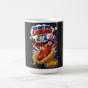 Patriotic Hot Dog USA Pop Art - Fun 4th of July Coffee Mug