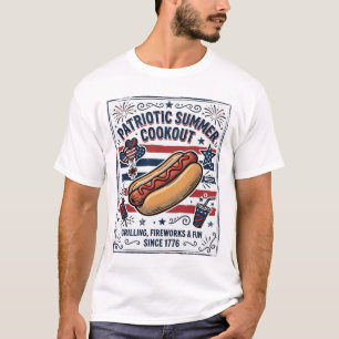 Patriotic Hot Dog Vintage Cookout T-Shirt