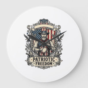 Patriotic Hot Sauce Lover Large Clock