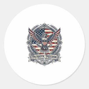 Patriotic Hummingbird Classic Round Sticker