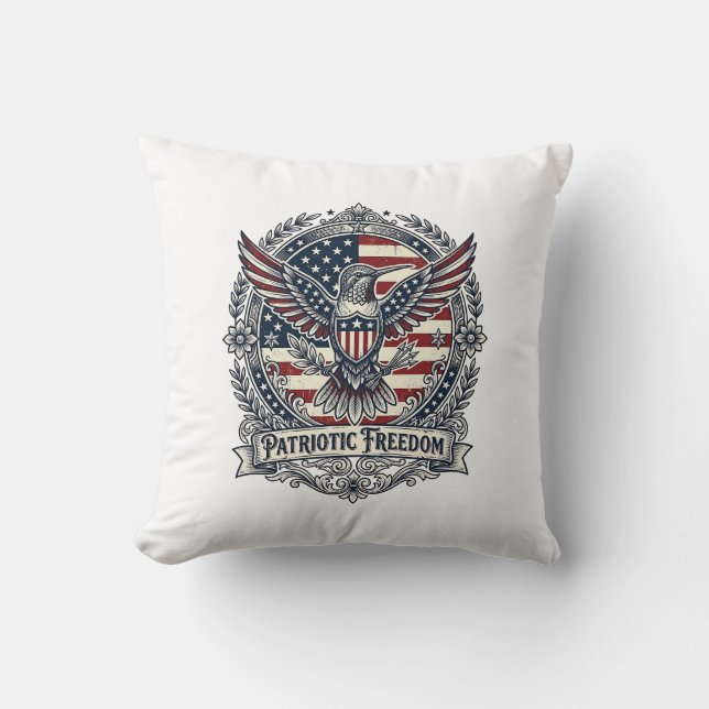Patriotic Hummingbird Cushion (Front)