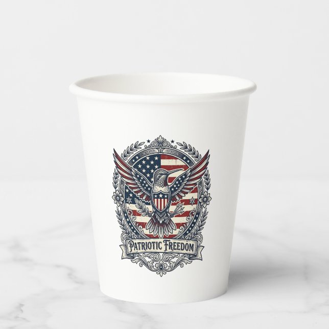 Patriotic Hummingbird Paper Cups (Front)