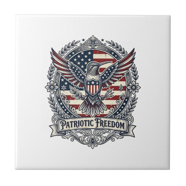 Patriotic Hummingbird Tile (Front)