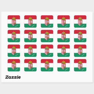 Patriotic Hungary & Hungarian flag, travel /sports Square Sticker