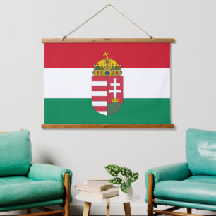 Patriotic Hungary Tapestry, framed Hungarian Flag Hanging Tapestry