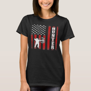 Patriotic Hunter Archery American Bow Hunting Back T-Shirt